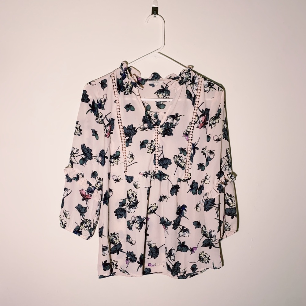 Blush pink floral blouse